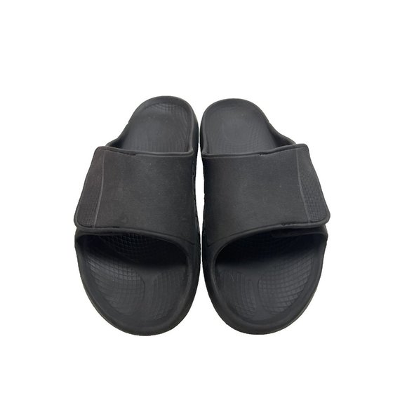 Oefos Black Slip On Rubber Slides Mens Size 12 - Picture 2 of 7
